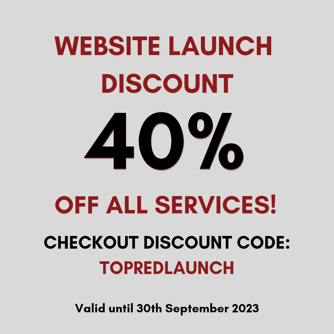 WEBSITE PROMOTION EXTENDED!!!
Our 40% off all services promotion has now been extended until the 30th September. 
Visit topredcvs.co.uk for more information. 
Use the discount code at the checkout
Discount code: TOPREDLAUNCH
#cv #curriculumvitae #resume #recruitment #job