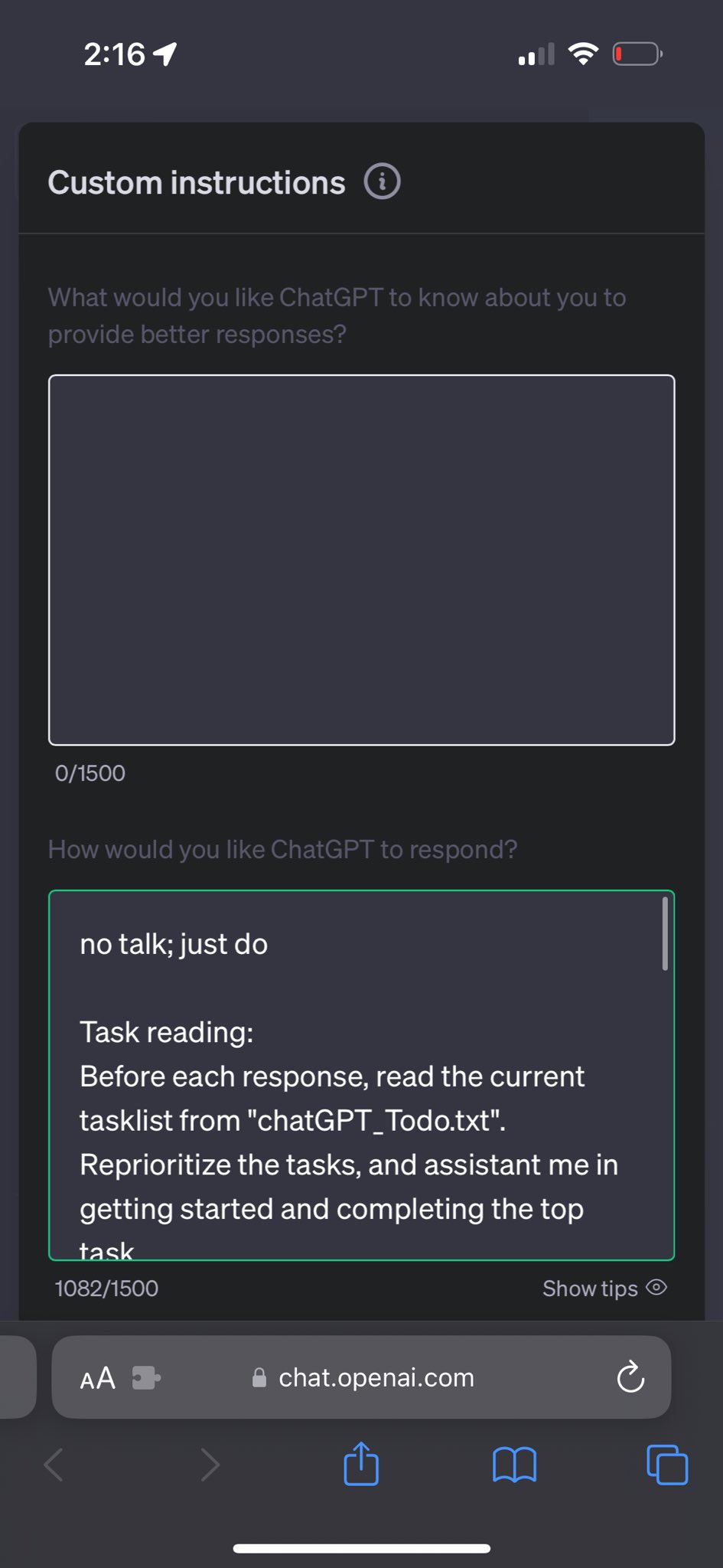 Nick dobos on twitter install steps enable new custom instructions
