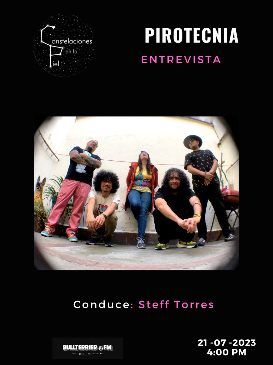 Hoy nos escuchamos de 4:00-5:00 pm por <a href="/BullterrierFM/">BullterrierFM</a> para platicar con Pirotecnia :) 
Click aquí: spreaker.com/show/bullterri…