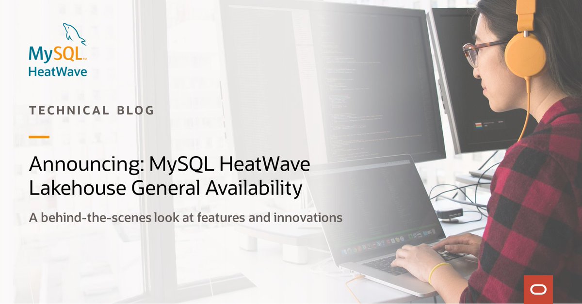 Have you heard the news? #MySQL HeatWave #Lakehouse is generally available! Read the technical blog to learn how it enables customers to query data in object storage as fast as querying data inside the database – an industry first!: social.ora.cl/6014PreEn