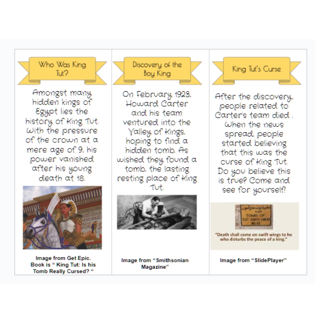 WestCler's tweet image. 👏 CONGRATULATIONS to Clough Pike student, Nandhana Ganapathy, on winning a StoryWorks contest for her King Tut brochure! Her creative layout and research are truly fit for a king! 👑 #WCconnects