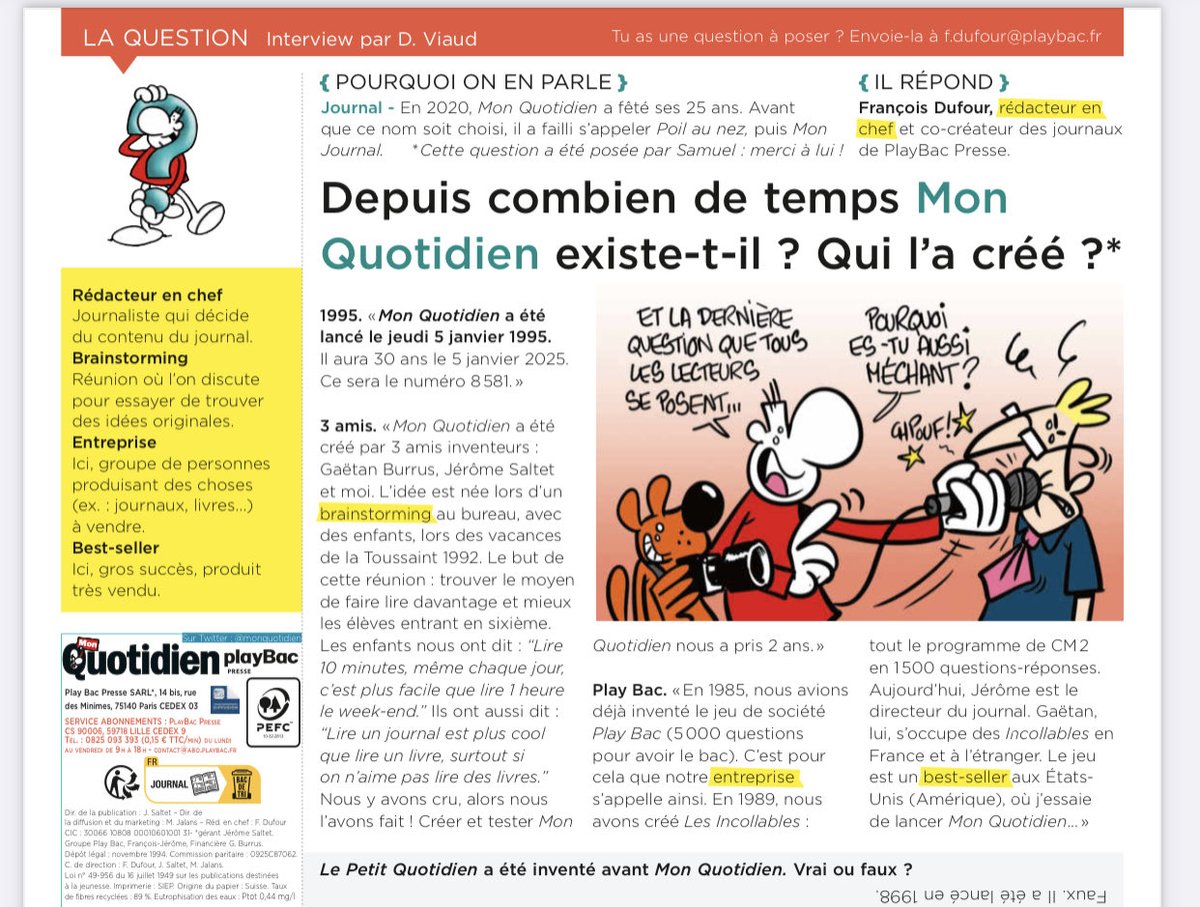 dufourdufour's tweet photo. Question du rédacteur en chef du jour, notre jeune abonné Samuel.
#journalisme https://t.co/rUuNSAxxcs