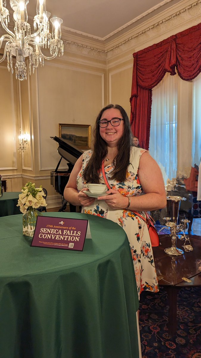 M_Fleischut's tweet photo. Celebrating the 175th Anniversary of the Seneca Falls Convention at the Governor's Mansion. #suffragette #votesforwomen #Herstory https://t.co/ZFLO4CfSzG