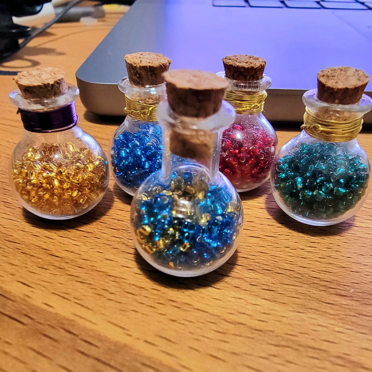 Been brewing some handmade potions for gifting witchy players that pass Potion II next session