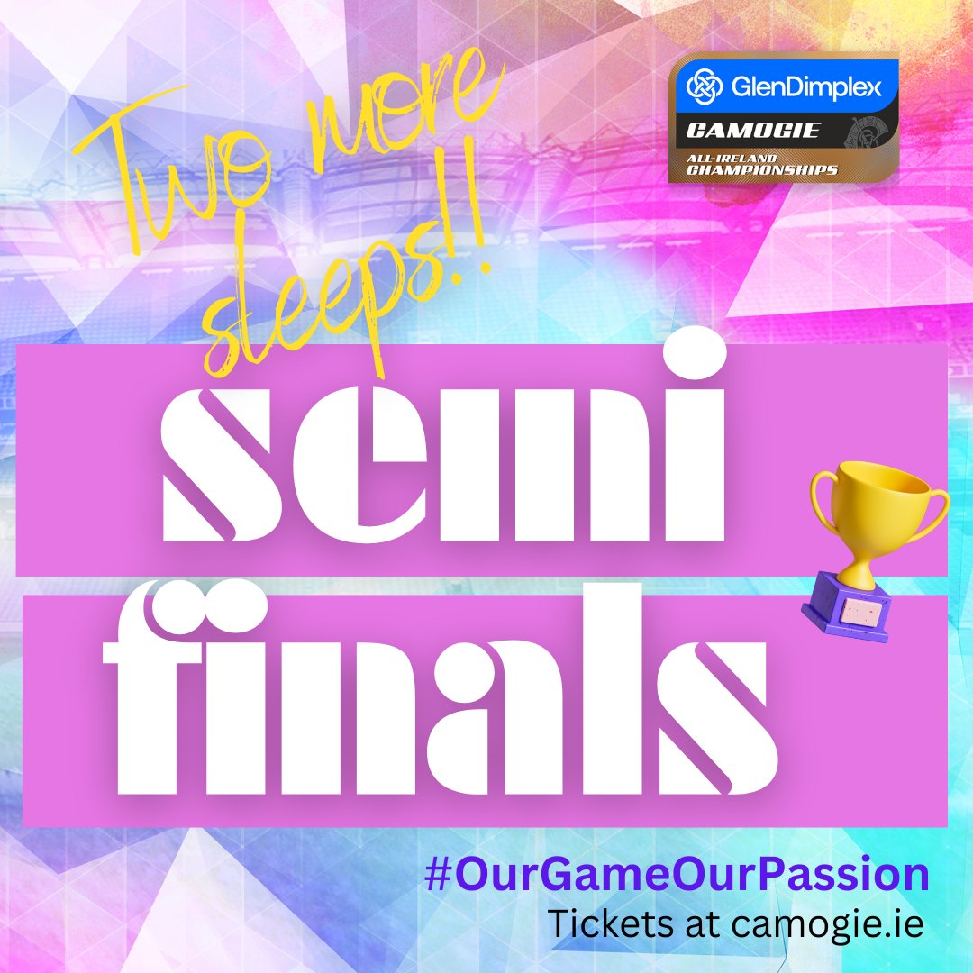 The Camogie Association (@officialcamogie) on Twitter photo So excited for this weekend. The Glen Dimplex All-Ireland Semi-Finals ππ So excited for this weekend. The Glen Dimplex All-Ireland Semi-Finals ππ
