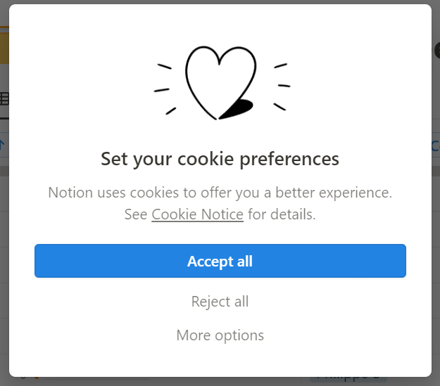 gLescure's tweet photo. Hi @NotionHQ, looks like you're having an issue with the cookie preference pop-up, that never ends poping up. Any chance you could check this? Thx https://t.co/vzoxyDsJpE
