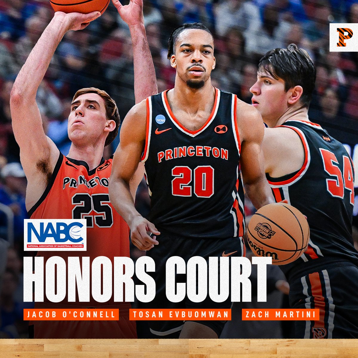 NABC Honors Court!

Congratulations to Tosan Evbuomwan, Jacob O'Connell &amp; Zach Martini on being honored for their academic excellence!

🔗: bit.ly/44WpsLR

#MakeShots 🐯🏀