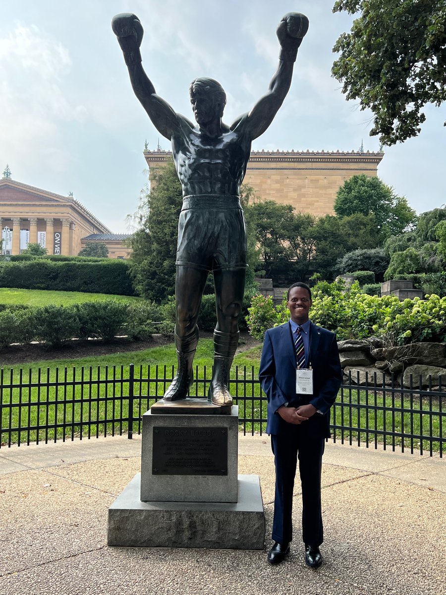 “You, me or nobody is gonna hit as hard as life. But it ain’t about how hard you hit. It’s about how hard you can get hit and keep moving forward; how much you can take and keep moving forward. That’s how winning is done!” -Rocky Balboa 
#RockyStatue #RadOnc #KillCancer #NRG2023