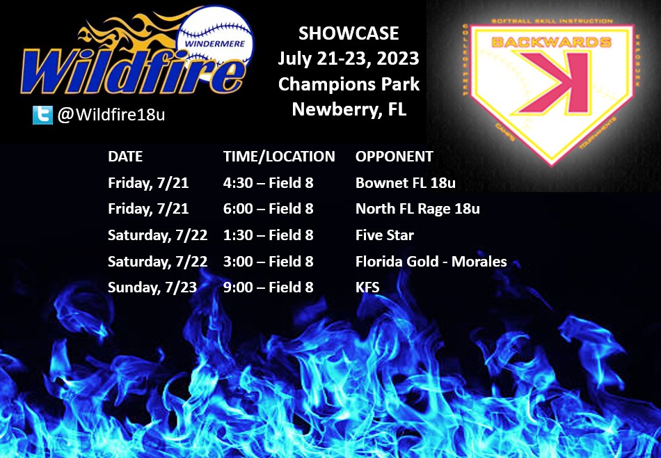 Sophia Smith (@sophiassoftball) on Twitter photo Excited to head back to Gainesville for the <a href="/BackwardsKJax/">Backwards K Softball</a> tournament. Can't wait to play this weekend!
<a href="/Wildfire18u/">Windermere Wildfire - Kaylor</a> Excited to head back to Gainesville for the <a href="/BackwardsKJax/">Backwards K Softball</a> tournament. Can't wait to play this weekend!
<a href="/Wildfire18u/">Windermere Wildfire - Kaylor</a>
