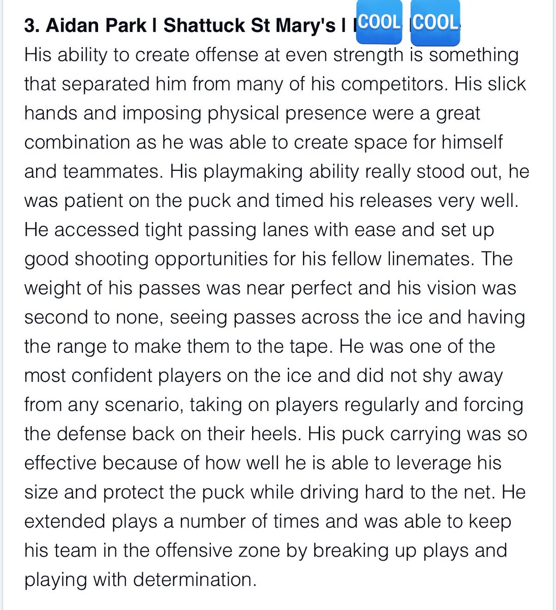 FutureBlueIce's tweet photo. U-M commit Aidan Park checks in as the 3rd best forward from the #Select17 festival in the eyes of the PuckPreps team! Excited to see him play for @GamblersHockey.
Note that 6 of top-10 forwards are still uncommitted. There’s no rush!
#FutureBlue #CollegeHockey https://t.co/hUCGEo0dvX