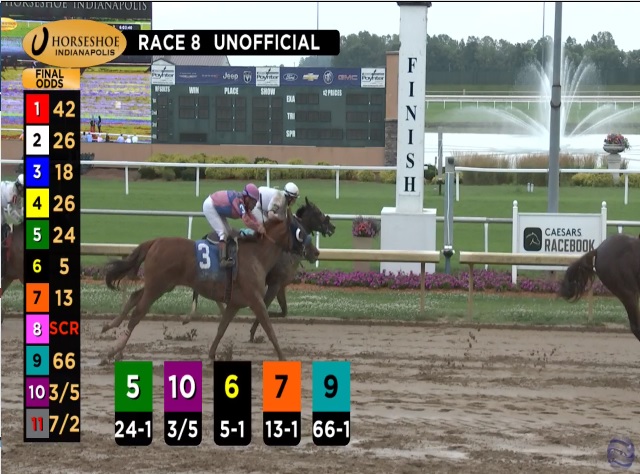 rebelsart's tweet photo. Excellent riding by McKenna Anderson @JockeyMcKennaA today at Horseshoe Indianapolis @HSIndyRacing 🏇👊
🥉#1 Woo Woo Girl (7-1)
5⃣ #9 Peekaboost (66-1)
#goodrides #longshot #talented #horseracing #horseshoeindianapolis https://t.co/BQyn6gfNZB