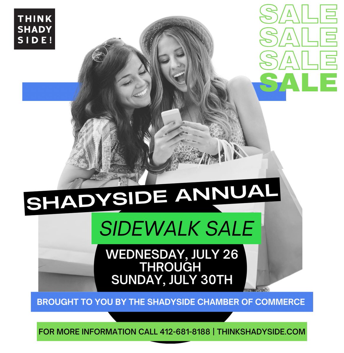 Stop in at Glassworks and Cheeks and Feathers during the Annual Shadyside Sidewalk Sale, taking place Wednesday, July 26th - Sunday, July 30th from 10 am to 5 pm each day. Head down to Walnut Street and it's side streets next week to find bargains! 
#shadyside #pittsburghevents