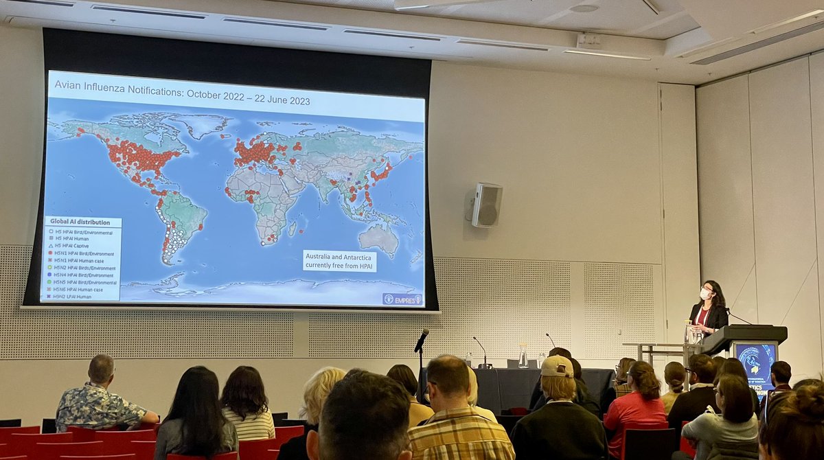 Anna MacDonald (@dr_annam) on Twitter photo High pathogenic avian influenza is big news at the moment, but Australia and Antarctica remain free of HPAI (at least for now). <a href="/DuckSwabber/">Michelle Wille</a> now at #ICG2023 on ecology and genetics of avian influenza in Australian birds High pathogenic avian influenza is big news at the moment, but Australia and Antarctica remain free of HPAI (at least for now). <a href="/DuckSwabber/">Michelle Wille</a> now at #ICG2023 on ecology and genetics of avian influenza in Australian birds