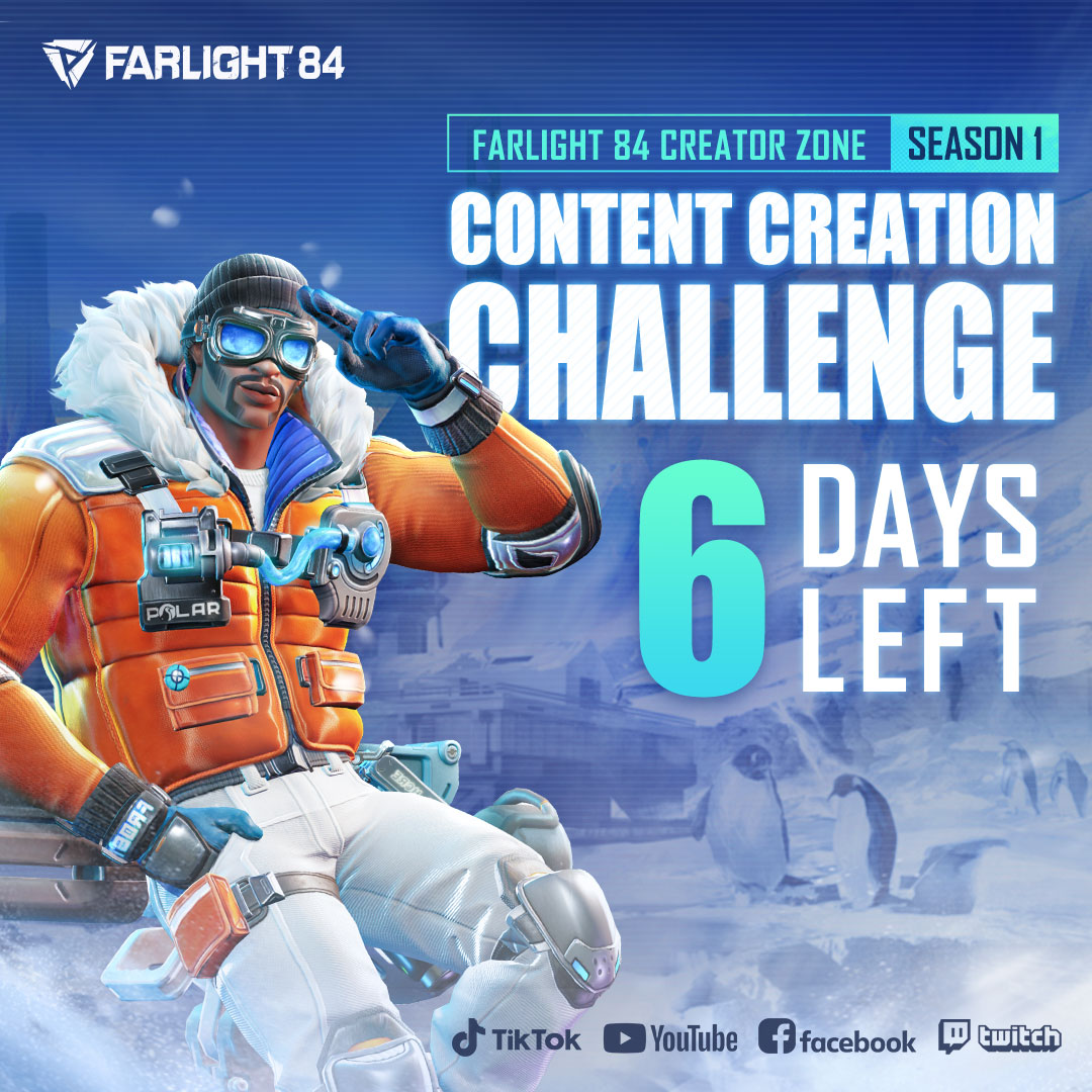 Farlight84's tweet photo. ⏰The Content Creation Challenge Season 1 is coming to an end in just 6 days! 
Don't miss out on the opportunity to upload Farlight 84-related videos and use the hashtag #farlight84challenge to participate in the event!  
👉 https://t.co/BgpL37GCuV
#farlight84 https://t.co/9jrwVMHOBZ