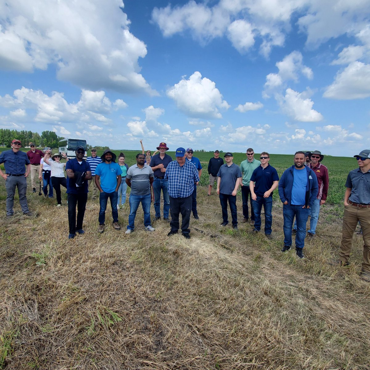 Tim Dufault (@6dollarwheatguy) on Twitter photo It's not every day a tour bus drives into your #Soybean field.
<a href="/CFANS_NWROC/">UMN NWROC</a> Researcher Dr. Lindsey Pease brought her fellow drainage experts out to our farm to look at our experience with tile drainage.
Shout out to @IL_DrainDrop !
<a href="/UMNCrookston/">University of Minnesota Crookston</a>
<a href="/CFANS/">CFANS</a> <a href="/UMNExt/">U of MN Extension</a> It's not every day a tour bus drives into your #Soybean field.
<a href="/CFANS_NWROC/">UMN NWROC</a> Researcher Dr. Lindsey Pease brought her fellow drainage experts out to our farm to look at our experience with tile drainage.
Shout out to @IL_DrainDrop !
<a href="/UMNCrookston/">University of Minnesota Crookston</a>
<a href="/CFANS/">CFANS</a> <a href="/UMNExt/">U of MN Extension</a>