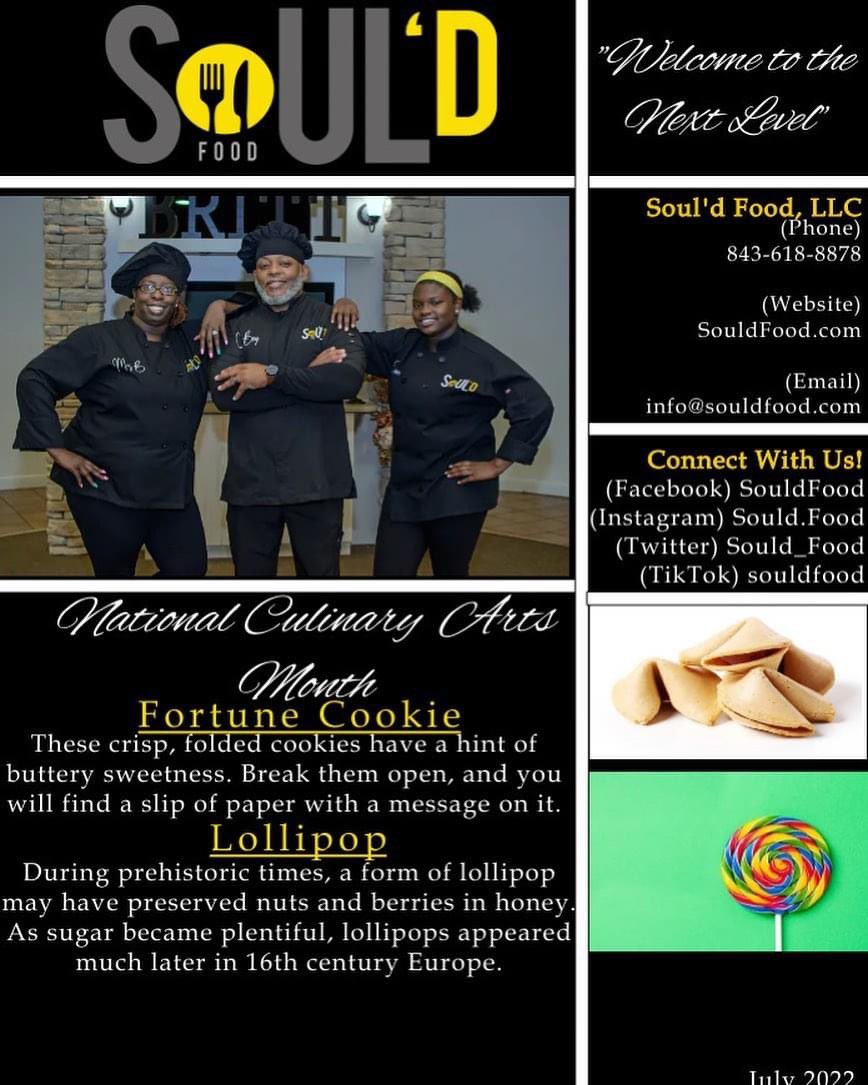 Sould_Food's tweet photo. #NationalFortuneCookieDay 🥠
#NationalLollipopDay 🍭
#July20th💛
#NationalCulinaryArtsMonth
#blackownedbusiness #nextlevelcooking #foodporn #cheflife #bookus #souldfood https://t.co/0zvBVsbQem