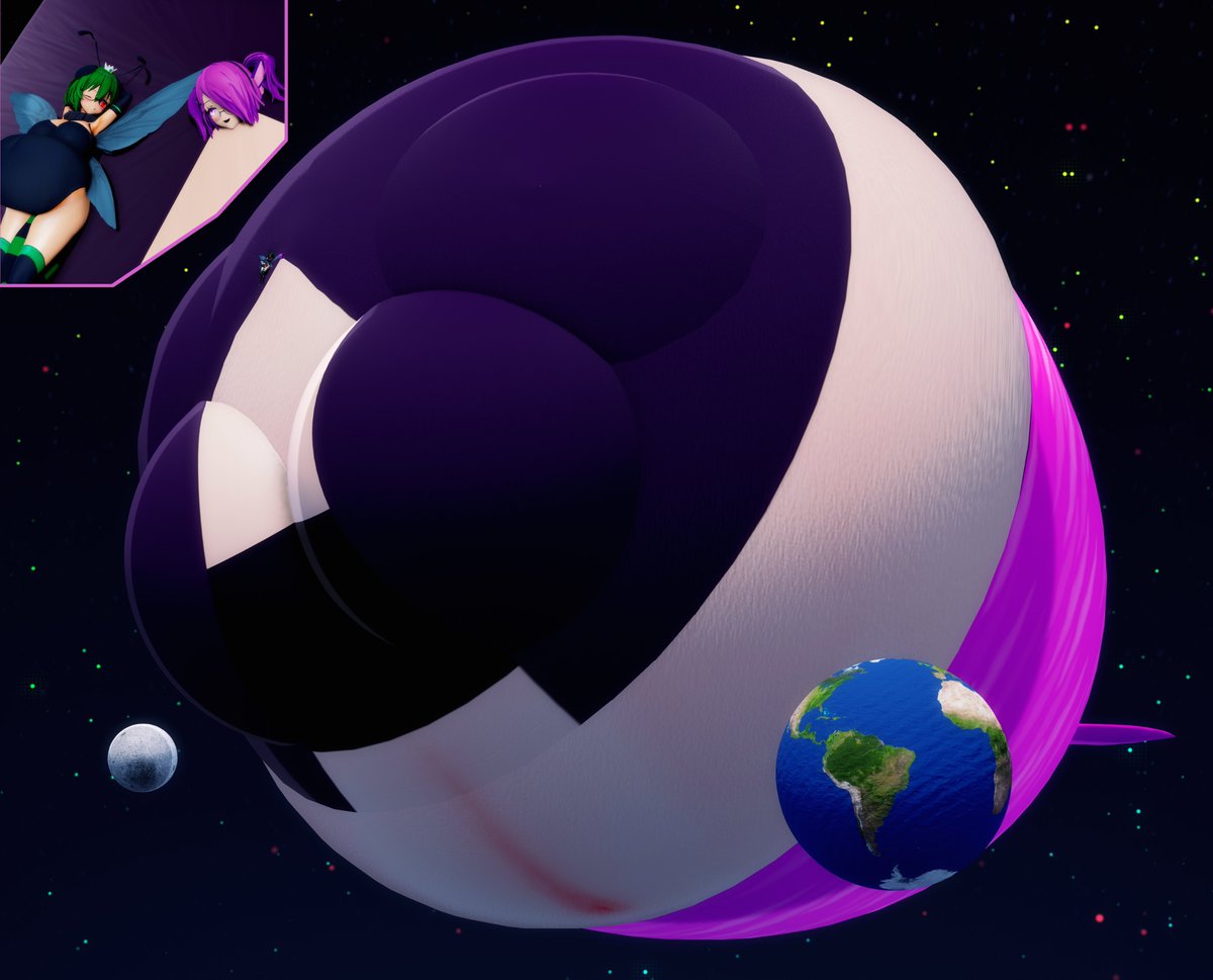 ThePrismabee's tweet photo. CM - @MermaidBlimp 
Looks like their OC: Sydney Odessa, has inflated to the size of Jupiter. Beelza being the cause of the Mermaid's Rapid expansion. https://t.co/bz5dNrP0SE