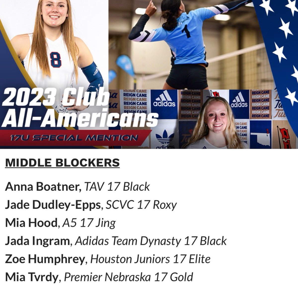 Congrats to all of the girls on the 2023 Club All-American lists. Thank you @PrepVolleyball https://t.co/pEuA5OUlQf