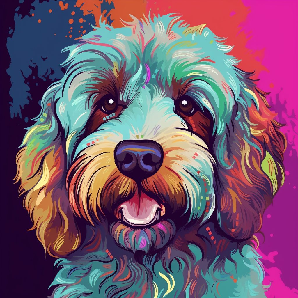 #illustration #digitalart #painting #illustration #AustralianLabradoodle  #Puppy #PetArt #イラスト #オーストラリアンラブラドゥードル #子犬 #ペット #ペットアート #Midjourney