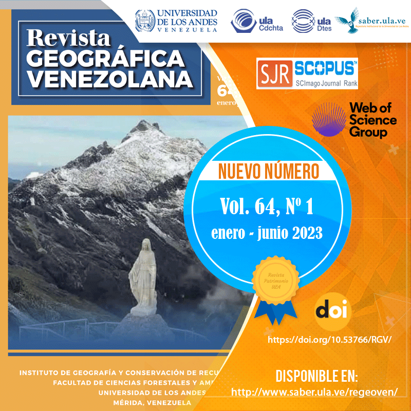 SaberULA's tweet photo. Revista Geográfica Venezolana Vol. 64, Nº 1 enero-junio 2023. Disponible en: https://t.co/LXqOW5y30u @ULA_DTES @PrensaULA @rectoradoula @CDCHTA @CdchtaUla @igeoula @revistasve https://t.co/l0vQRxpp8P
