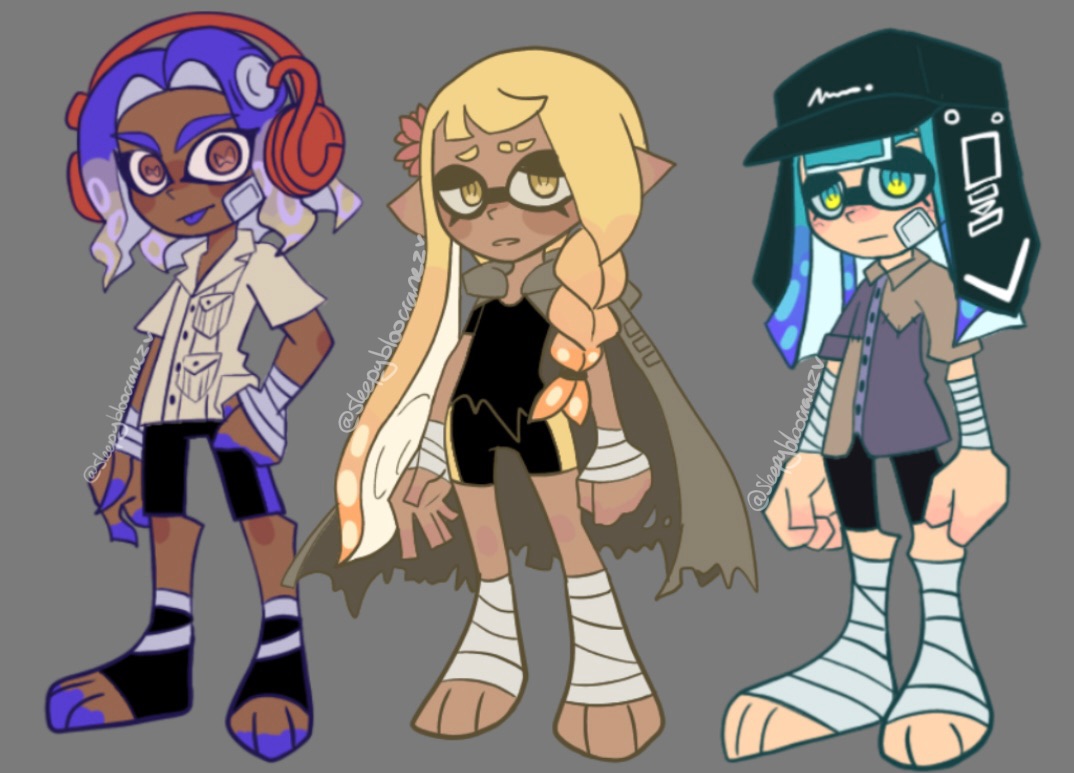 SleepyBlooCrane's tweet photo. The Backrooms AU, Best 8’s full body edits. 
TW: Horn Helmet has many eyes.

#coroika #best8 #8bit #shellmet #kayoss #wireglasses #hornhelmet #ocho #mitsuami #shady https://t.co/Fec4R8BQKQ