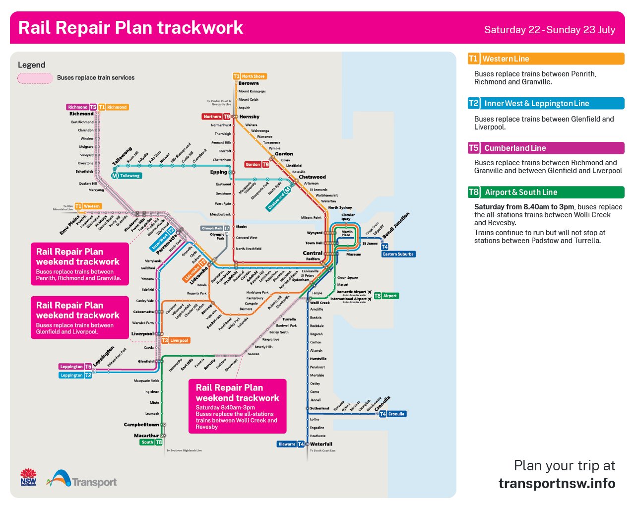 Sydney Trains & NSW TrainLink Info on Twitter "⚒ This weekend, trackwork will be carried out on