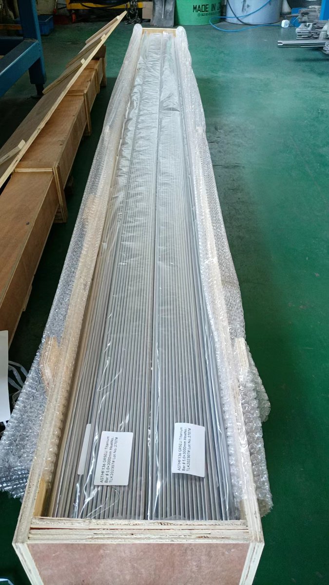bettygirl365's tweet image. A batch of ASTMF136 GR5ELI Titanium Bars DIA5.0/6.0/7.0 ready to be shipped #ASTMF136 #GR5ELI #TitaniumBars #titaniumrods #medicaltitanium #medicaltitaniumbars #titaniumalloy #medicaltitnaiumalloy #medicalgradetitanium #implantgradetitanium #ti6al4veli #gr23titanium #grade23