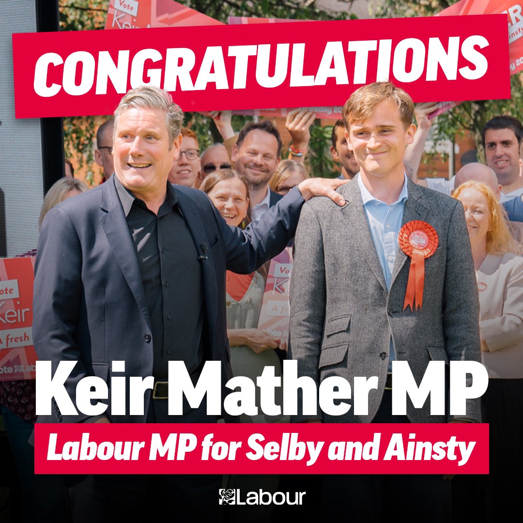 It is the privilege of my life to be elected as the Labour MP for Selby and Ainsty. Together we have made history and delivered a fresh start for our community. Now, it is time for a fresh start for Britain.