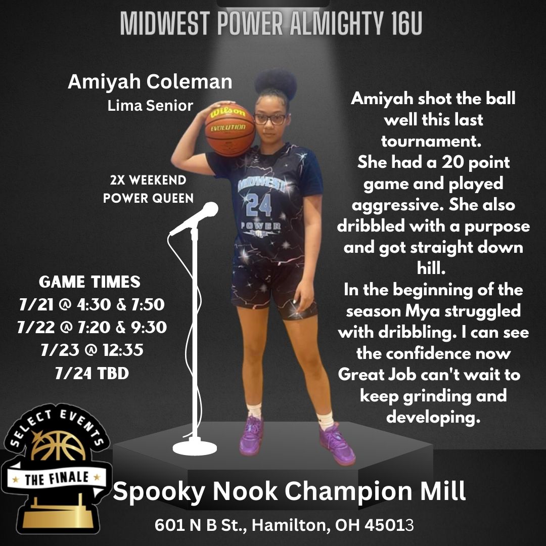 Midwest Power Basketball ๐ (@midwest_power) on Twitter photo Come watch us sing our Final song. ๐ฅ
7/21 @ 4:30 court 15 & 7:50 court 18
7/22 @ 7:20 court 20 & 9:30 court 21
7/23 @ 12:35 court 26
7/24 TBD <a href="/miyahcole4/">amiyah coleman</a> Come watch us sing our Final song. ๐ฅ
7/21 @ 4:30 court 15 & 7:50 court 18
7/22 @ 7:20 court 20 & 9:30 court 21
7/23 @ 12:35 court 26
7/24 TBD <a href="/miyahcole4/">amiyah coleman</a>