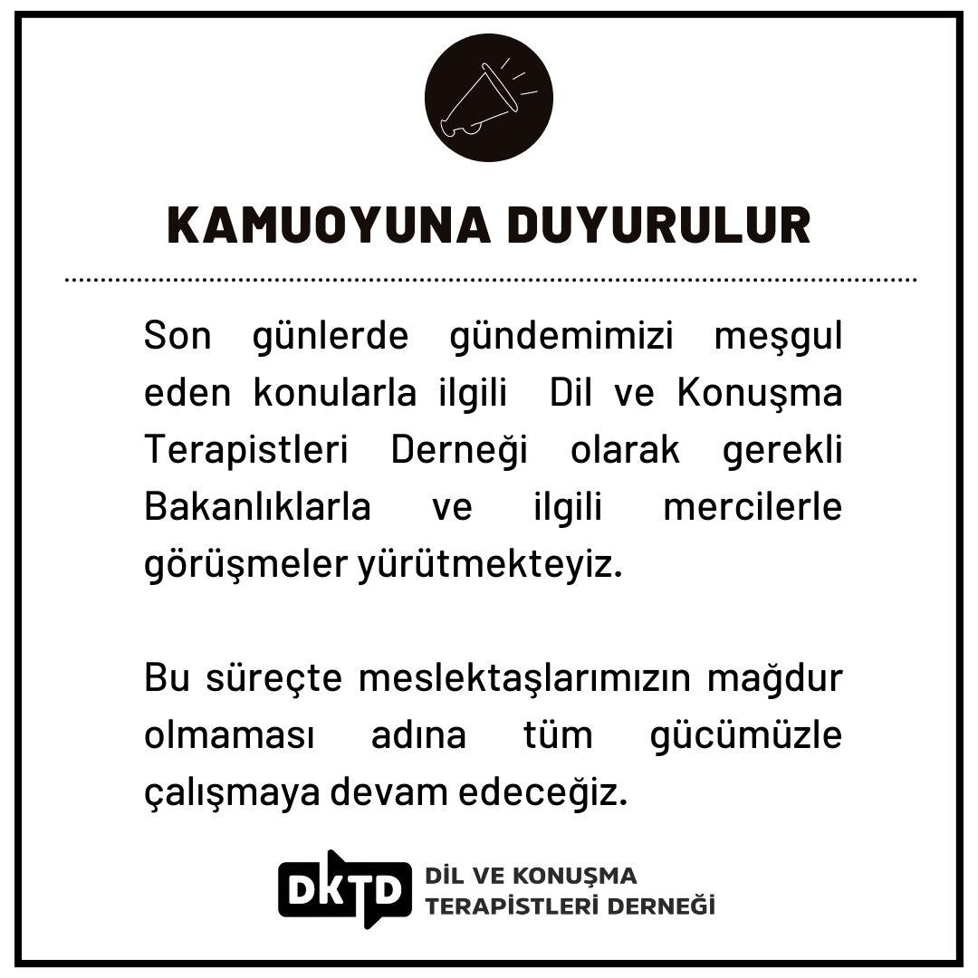 Dil ve Konuşma Terapistleri Derneği (@dernekdkt) on Twitter photo 