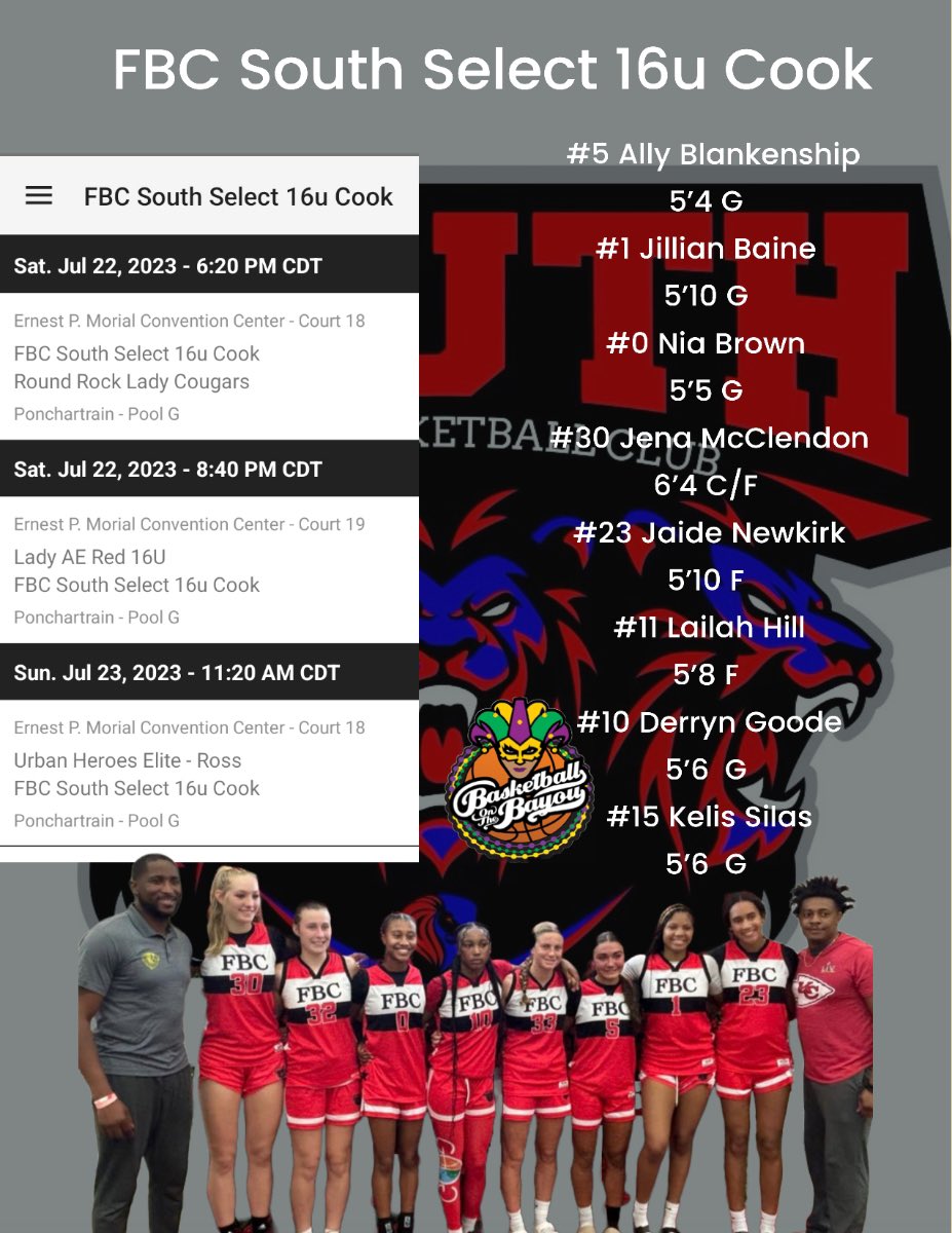 Hello Coaches, check us out this weekend in the NOLA! Let’s get to it @FBCSouthbball
