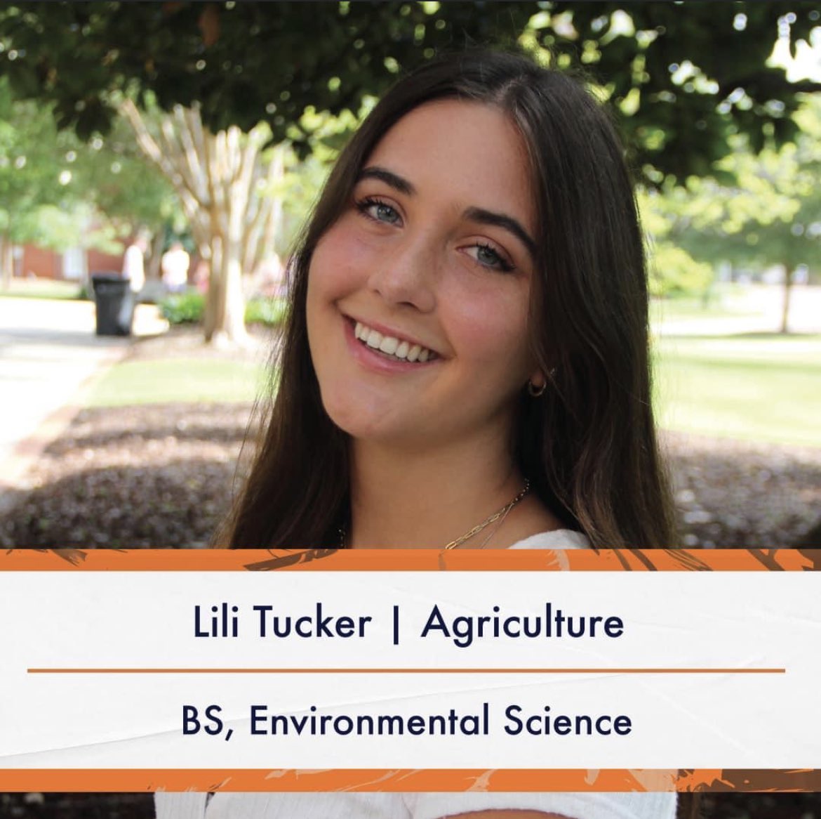 Congrats to CSES student Lili Tucker on being named marshal for <a href="/AuburnAg/">Auburn Agriculture</a>  at summer commencement! 🐅

Lili will be moving to the Philippines after graduation to serve in the Peace Corps.