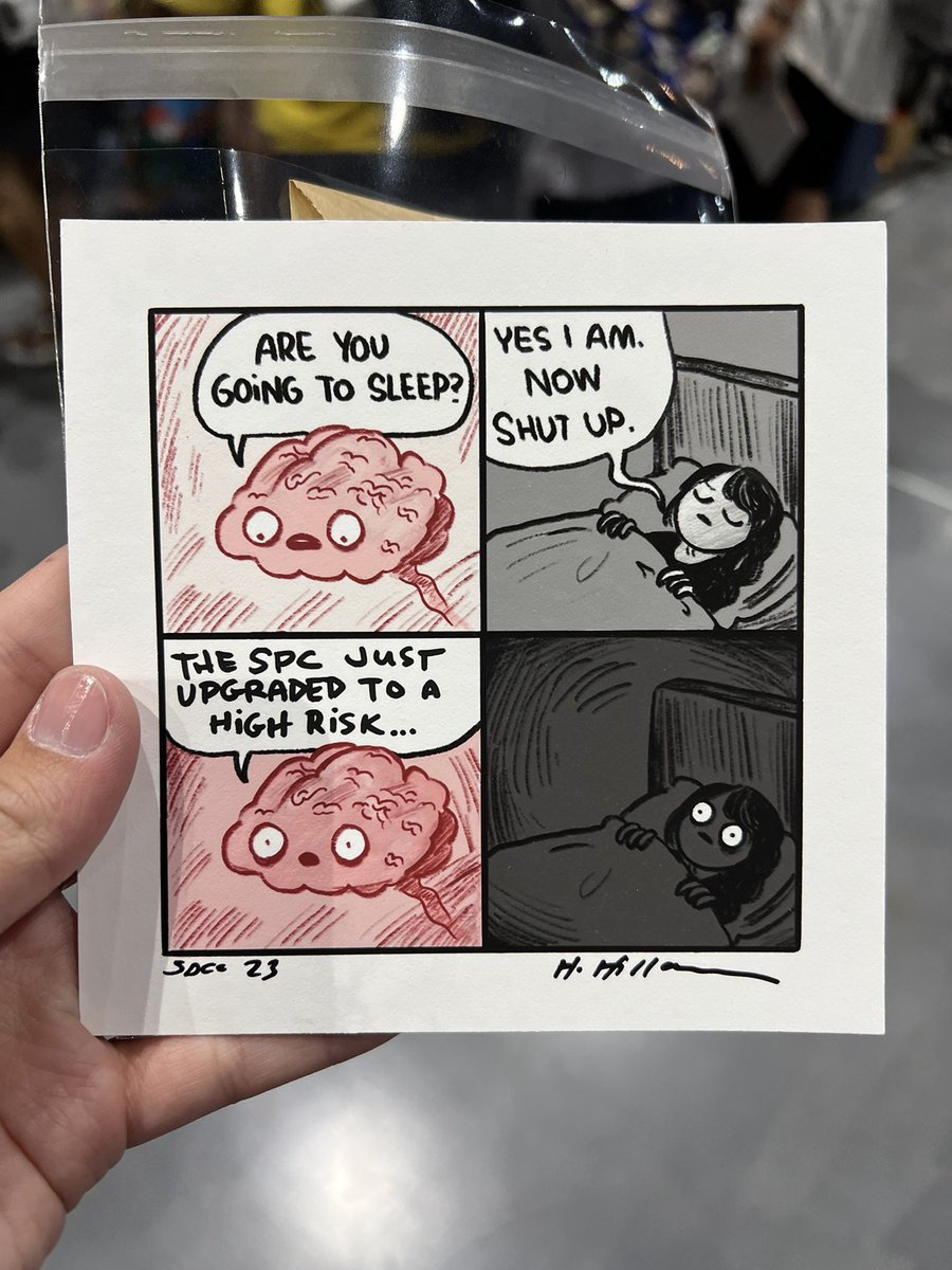 Meteorologist Katie Nickolaou (@weather_katie) on Twitter photo I just met <a href="/HannahHillam/">Hannah Hillam</a>, the creator of the brain meme, at #SDCC 🧠
I told her we love her meme in the weather community and she thought that was great! 😂
I had her personalize the meme and now it’s one of my most treasured possessions 🥹 #wxtwitter I just met <a href="/HannahHillam/">Hannah Hillam</a>, the creator of the brain meme, at #SDCC 🧠
I told her we love her meme in the weather community and she thought that was great! 😂
I had her personalize the meme and now it’s one of my most treasured possessions 🥹 #wxtwitter
