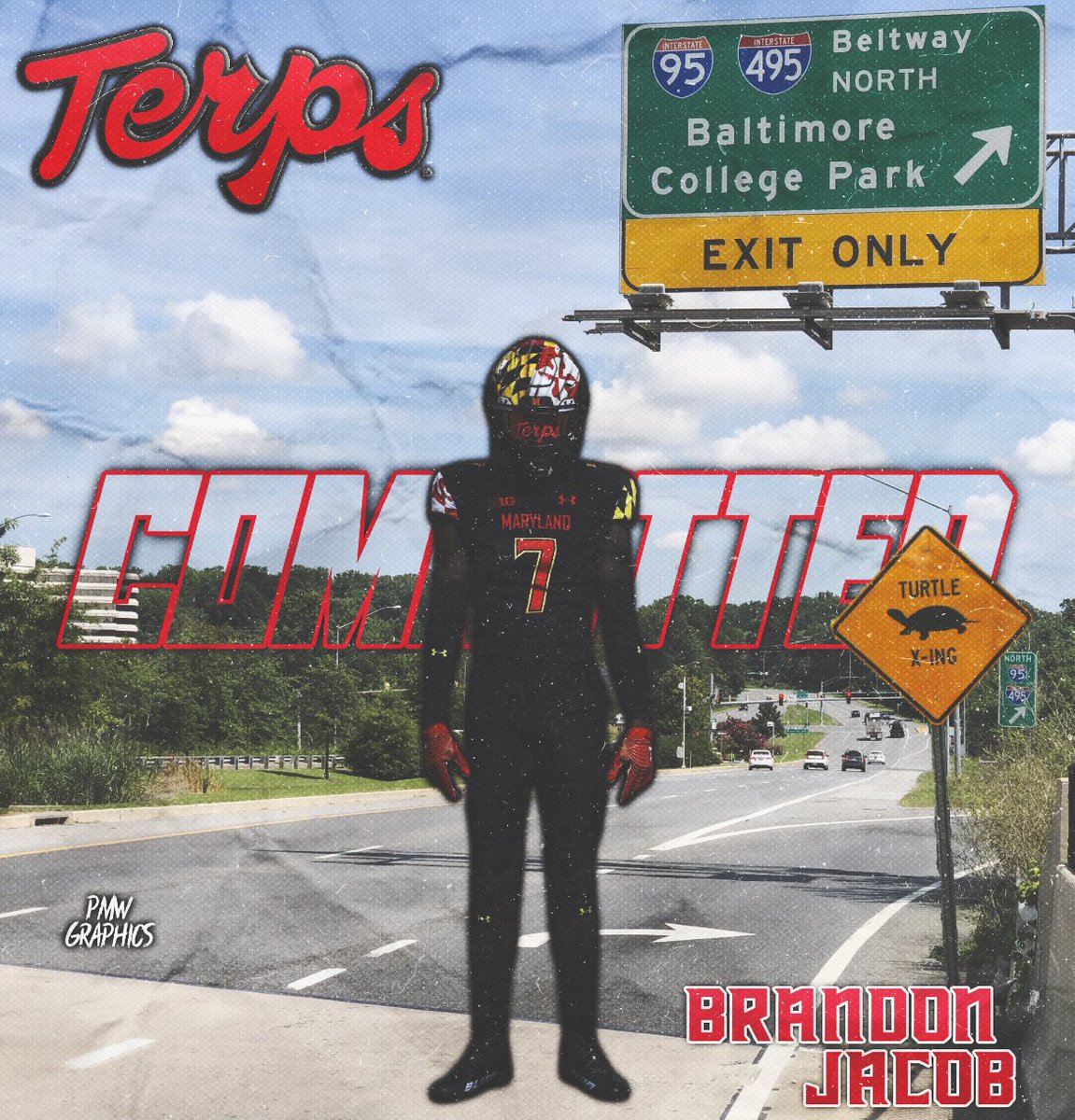 pmwgraphics's tweet image. 2024 4 ⭐️ Safety Brandon Jacob has committed to Maryland!