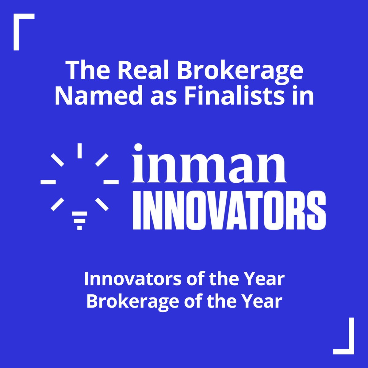 joinreal's tweet photo. We're honored to be selected as a finalist for two Inman Innovator Awards. We're proud to be named among the most innovative leaders in the residential real estate industry.

#therealbrokerage #realbroker #workhardbekind #inmaninnovators #inman #inmanawards #realestate @inmannews https://t.co/kyV8nEO6ac