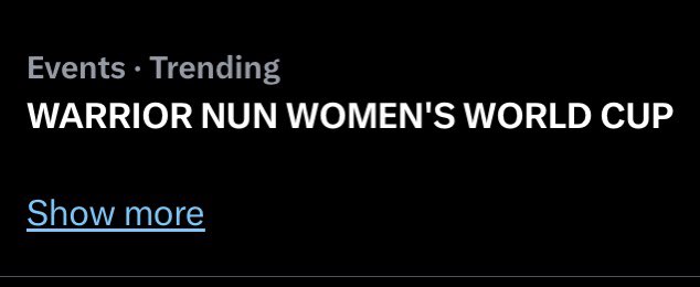 drewsawfc's tweet photo. these are the group im most afraid of in twitter (respectfully) bc mfs brought back a whole tv series by tweeting

and they’re smart using wwc to get viral and to be seen so i’d be damned if i didnt tweet warrior nun women’s world cup 🫡 https://t.co/af0mwptGDN