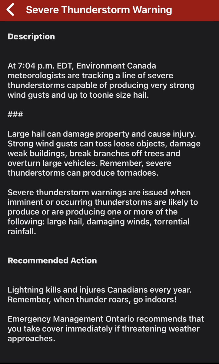 NPEIHydro's tweet photo. Special weather warning issued for Niagara. https://t.co/SM0GwDpMXN