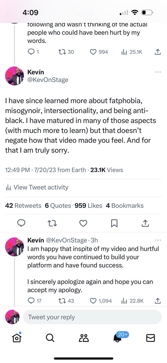 KevOnStage's tweet photo. I apologized to @MidnightPursona and she accepted it. https://t.co/Tw7Wdnmbe7