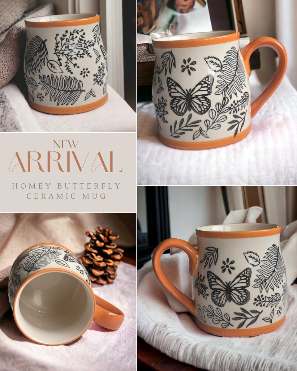 macchiacollc's tweet photo. With this handpainted butterfly ceramic mug, you can maintain that homey atmosphere all year long! https://t.co/rX6v4gxmYh