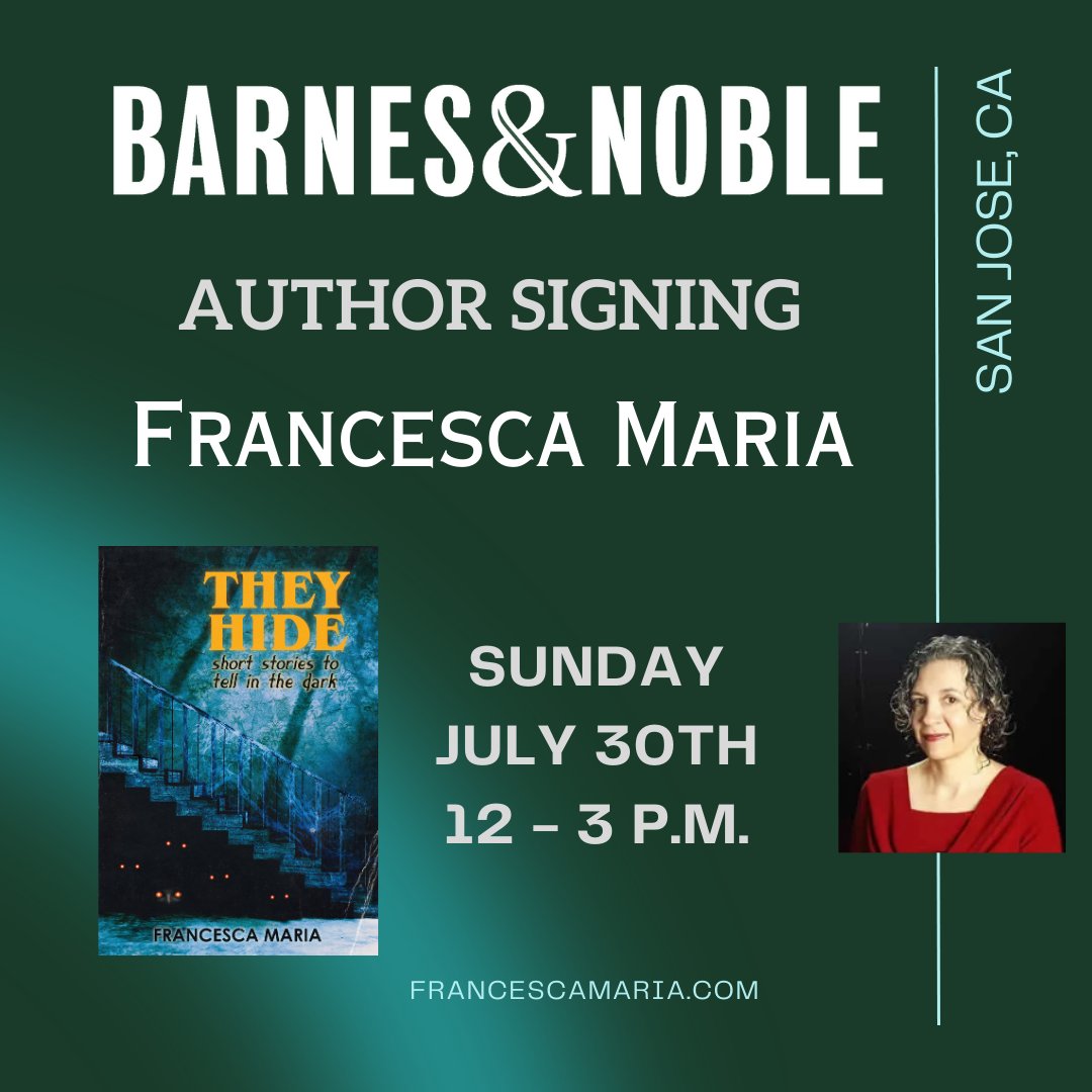 I cannot WAIT for my Bares & Noble SIGNING @bnblossomhill San Jose! Hope to see some familiar faces ;).

I might bring SNACKS!

#theyhide #horrorcollection #authorsigning #sanjose #blossomhill #authorevent #authorbooksigning #sanjosecalifornia #sanjoseca