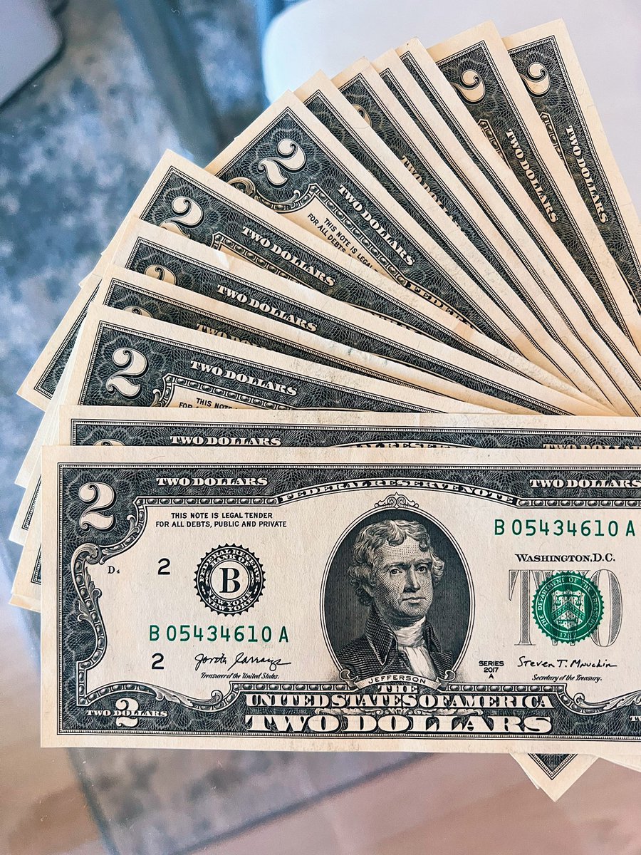 KNXSimpson's tweet photo. I spend the two! Do you?

On the @knxnews pod: the story of the $2 bill and why most people never use these things. 

Let’s get them back out there w/ @2dollarbilldoc and @TwoBuckaroo. https://t.co/e8W5fLeztv https://t.co/ToSUPJDlTk