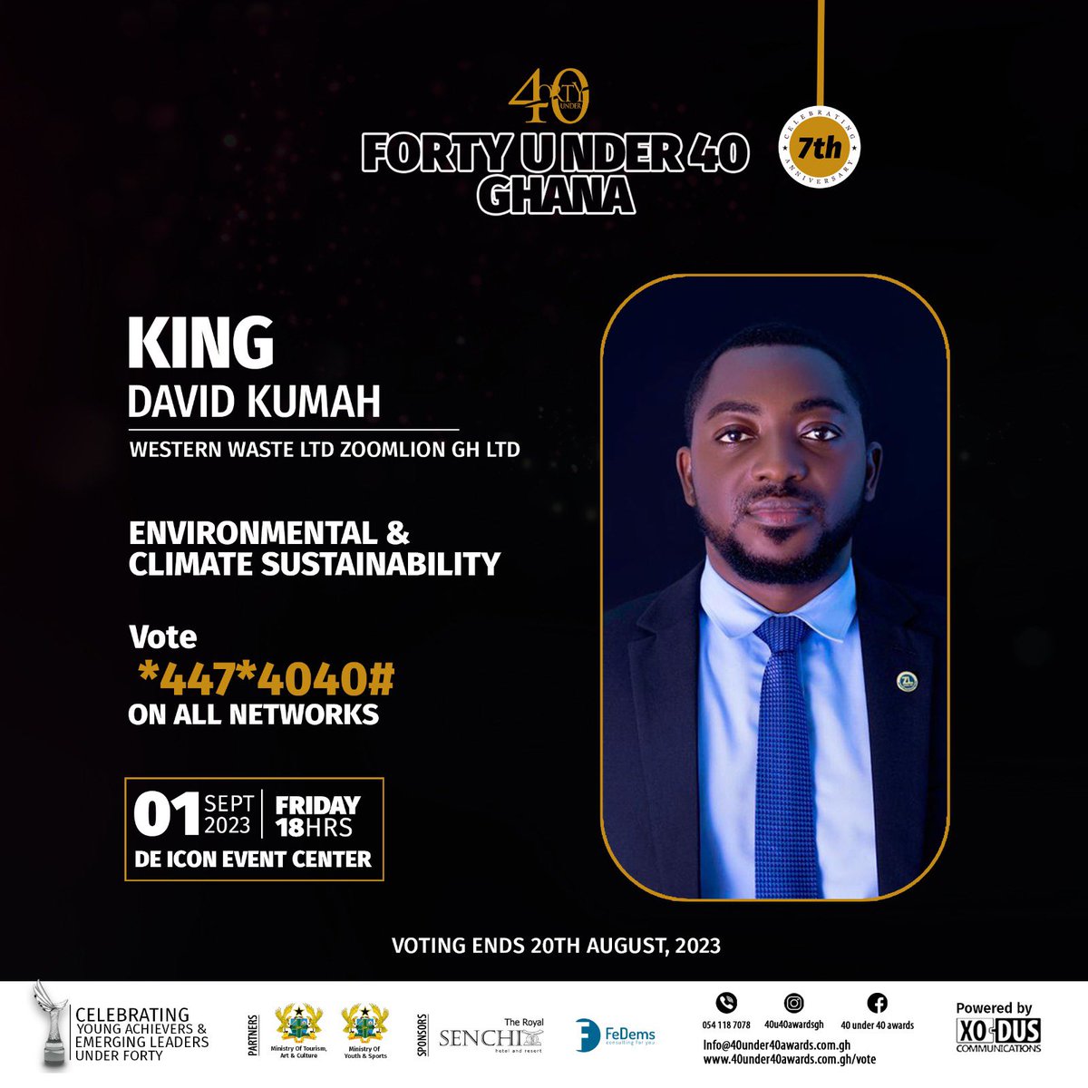 Kindly dial the shortcode and vote

#sweatsandefforts
#40under40awards
#40under40nominee