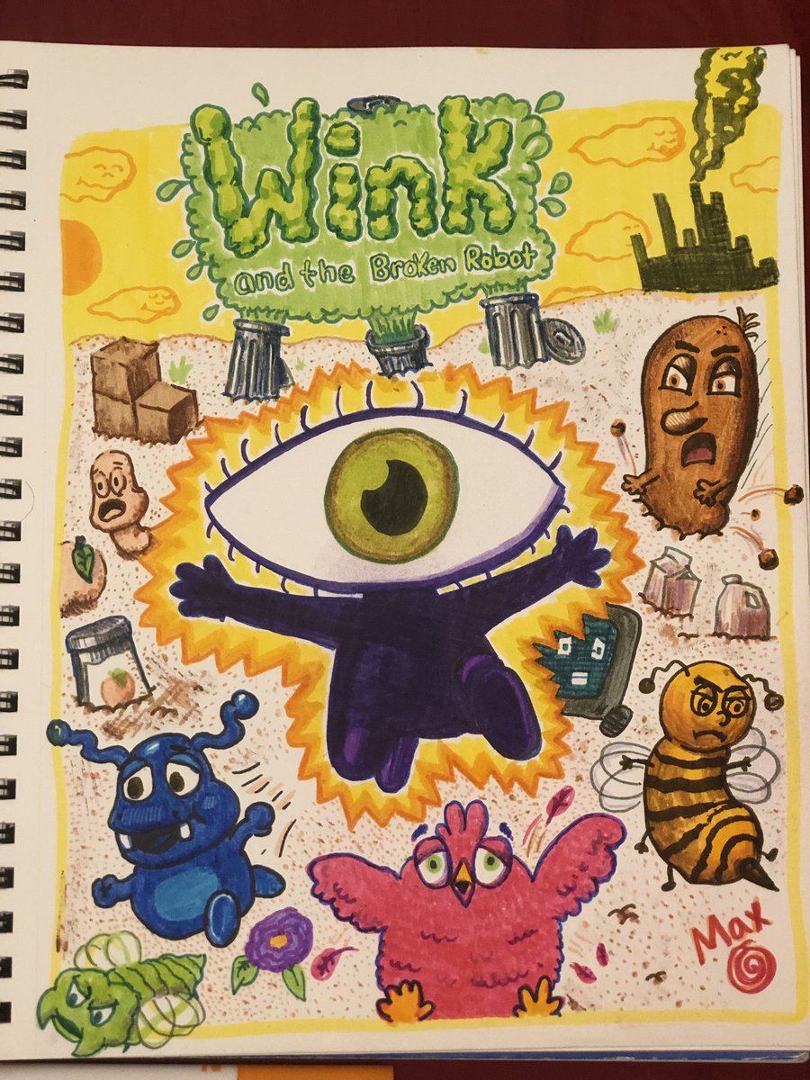 I spent a few hours making this today. It’s a Kickstarter reward poster inspired by 90s videogame art #markers