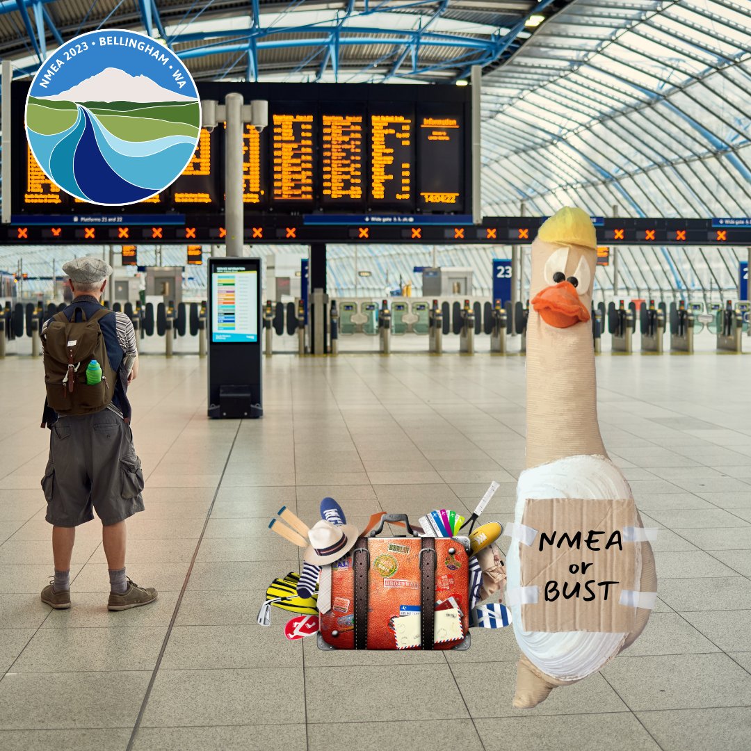 Only 3 more days until #NMEA2023! If you're joining us in person, you should have received an email with lots of details and information to help you plan and pack. We're so excited to welcome you to Bellingham! Alan the Geoduck is ready to go...are you? #belikealan