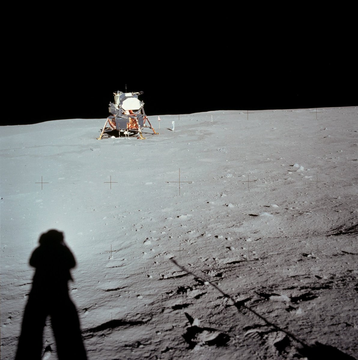 WIRED's tweet photo. Today we commemorate 54 years since the crew members of Apollo 11 made history by setting foot on the moon. Astronaut Edwin E. Aldrin Jr. posed for this photo next to the Lunar Module during an extravehicular activity during the mission. 

📷: NASA https://t.co/LDsU2wymYv