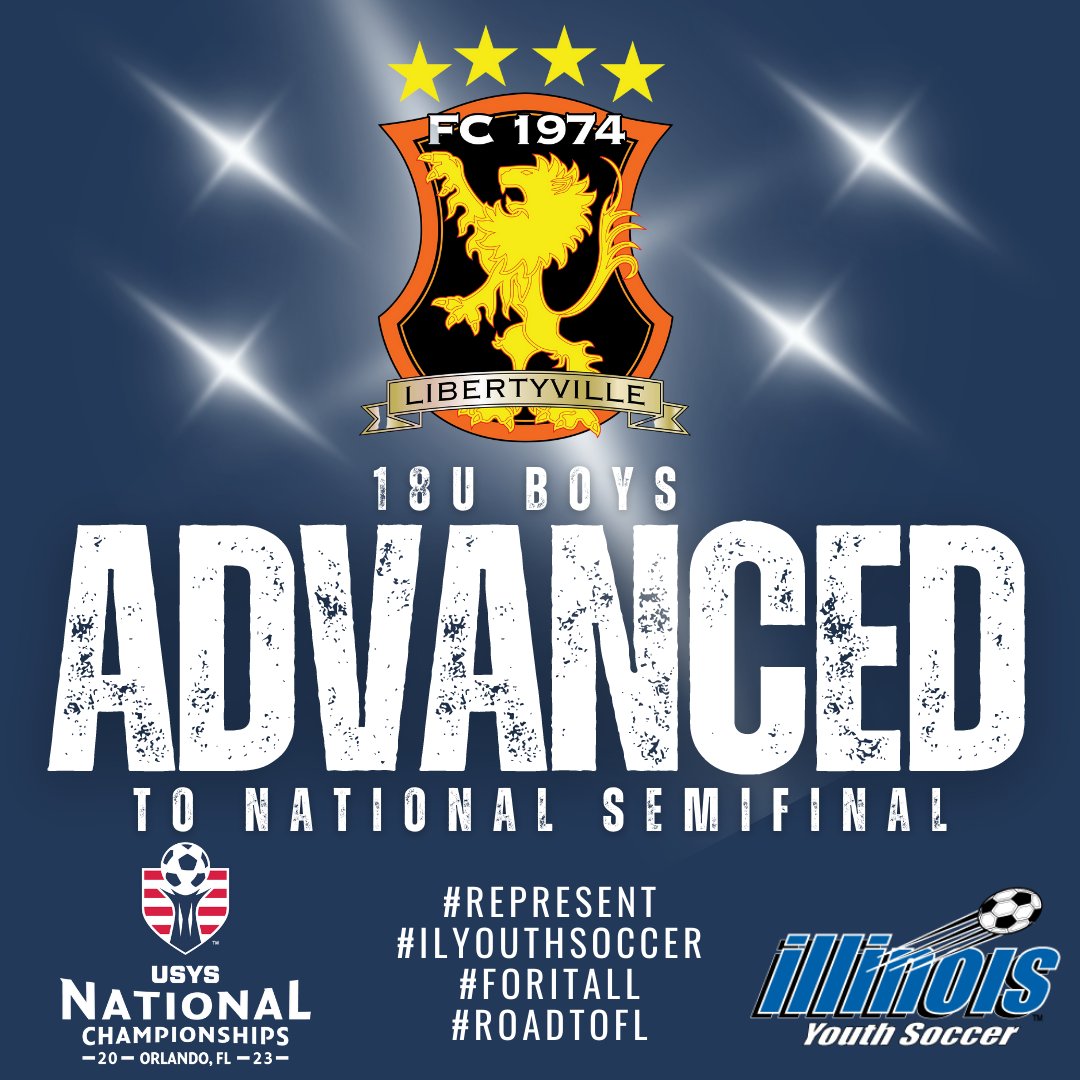Defending National Champions GLSA 1974 Elite take another step towards defending their crown by advancing to the semifinals of the @usyouthsoccer National Championships #represent #ilyouthsoccer #ForItAll #WeAreYouthSoccer