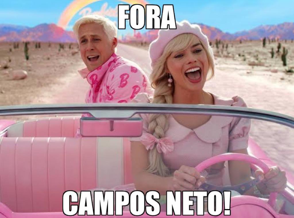 lindberghfarias's tweet image. Até a Barbie entrou nessa: FORA CAMPOS NETO