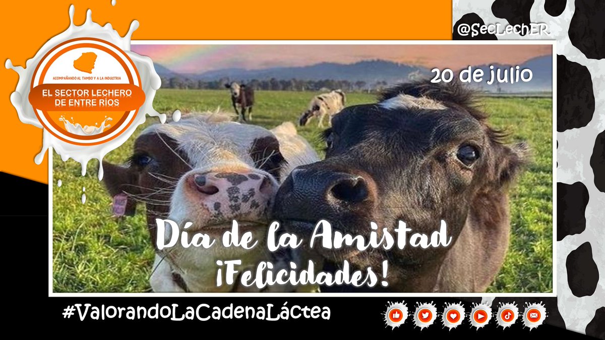 ¡¡¡Feliz Día del Amistad!!! Muy especialmente a todos aquellos amigos que forman parte de nuestro querido #SectorLechero
🐮🐄🥛🧀🤝🧡😉
#DíaDelAmigo #DíaDeLaAmistad #amigos #amistad #friends #ValorandoLaCadenaLáctea