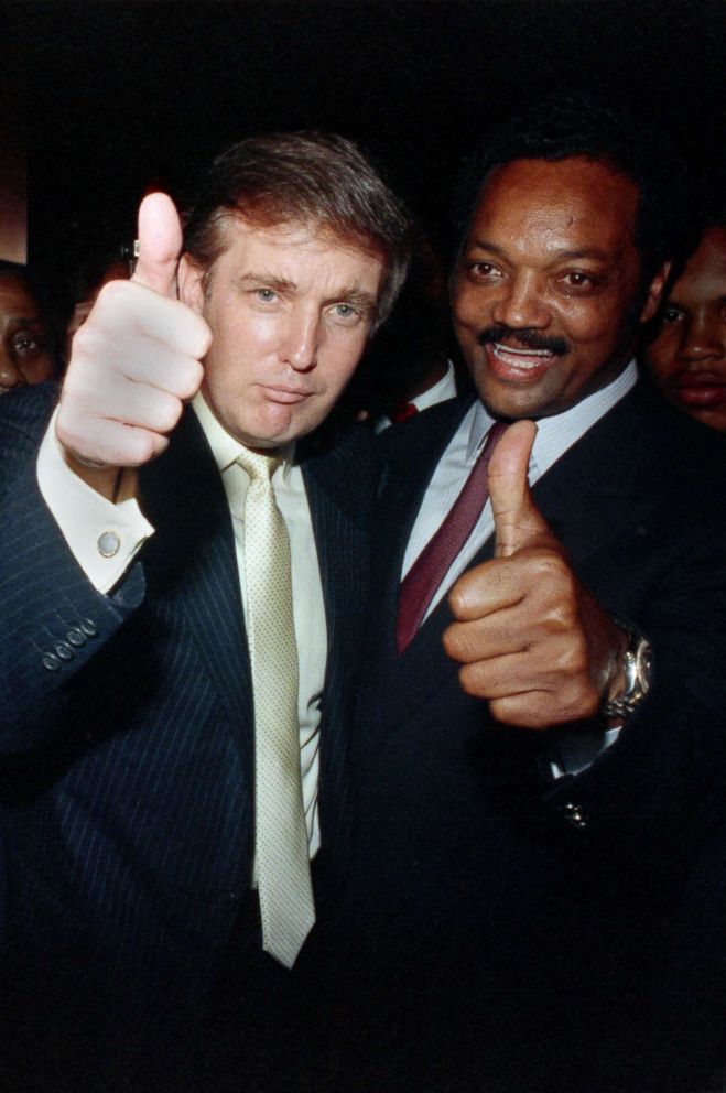 USMCGreen9849's tweet photo. @orlandojeff7672 @yoyohr72 @JoeyMannarinoUS And none of that shot that you have on that pic is true.  Here is Trump with Jesse Jackson. Ali, James Brown, Al Sharptin, etc.  Racist...?. You watch too much CNN.  Gtfoh! https://t.co/W1EzZniDEs