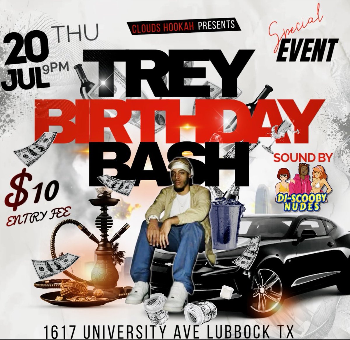 DJ_SCOOBYNUDES's tweet photo. BIG BIRTHDAY BASH @ CLOUDS HOOKAH LOUNGE TONIGHT❗️ https://t.co/PHRxNZmEs4